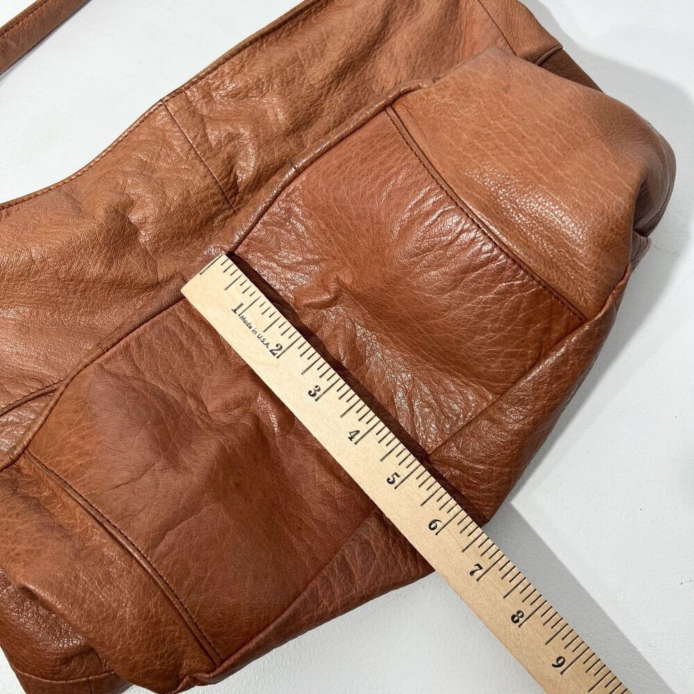 Day & Mood Chandler Hobo Bag Brown Leather Anthropologie Zip Closure Camel Purse - Picture 9 of 11